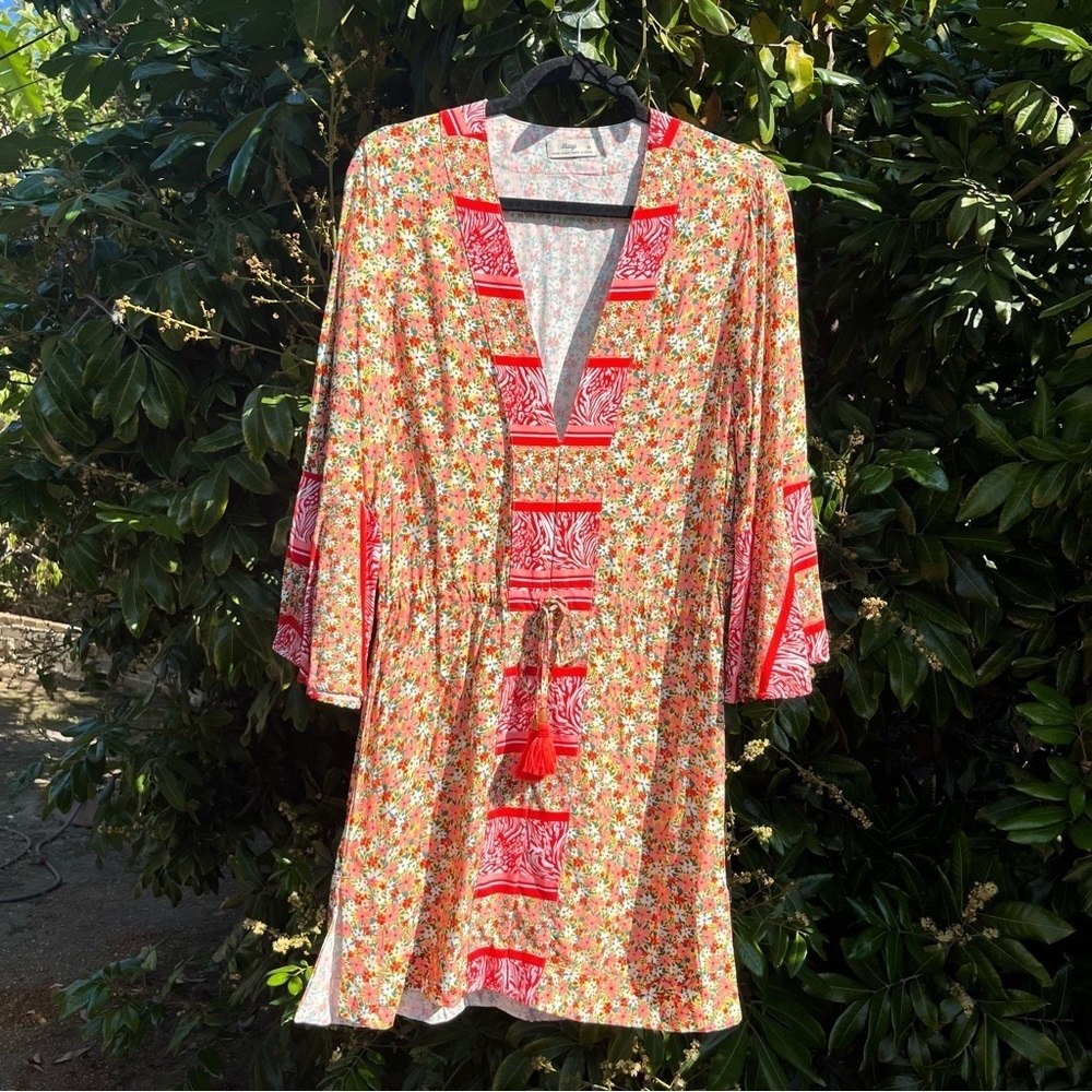 MAAJI floral print bell sleeve mini dress